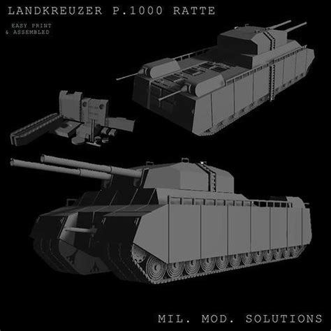 Landkreuzer P 1000 Ratte 3d Model 3d Printable Cgtrader