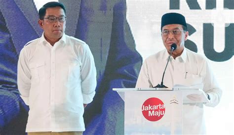 Resmi Ridwan Kamil Suswono Dideklarasikan Maju Pilkada Jakarta 2024