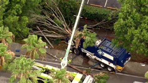 2 Hospitalized After Garbage Truck Crashes Into Tree In Sw Miami Dade