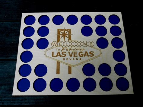 Las Vegas Poker Chip Display Frame Insert Laser-engraved Vegas