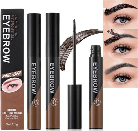 2pcs Eyebrow Tint Tattoo Peel Offeyebrow Gel Semi Permanent Colourwaterproof Peel Off Eyebrow