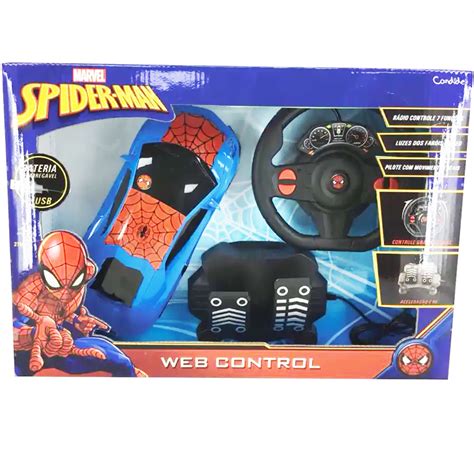 Carrinho Homem Aranha Controle Remoto 7 Funções Bateria Pirlimpimpim