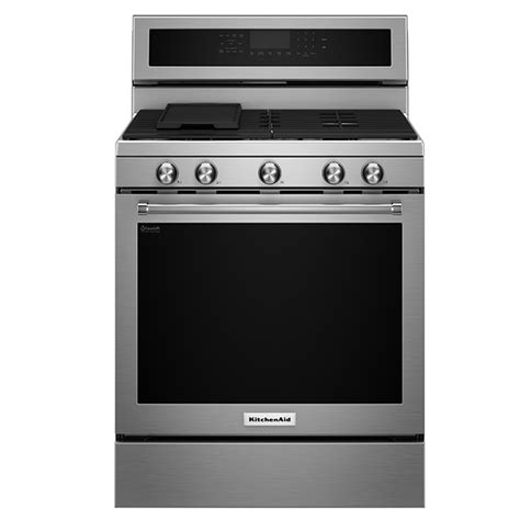 Kitchenaid Gas Convection Range 58 Cu Ft 30 In Stainless Steel Kfgg500ess Réno Dépôt