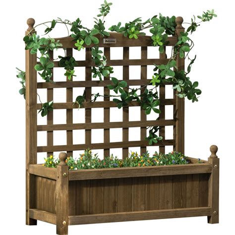 Outsunny Garden Planter With Trellis Wilko