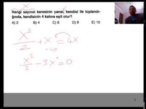 Denklem Kurma Problemlerinin Z M Videosu Matematik Problemlerinin