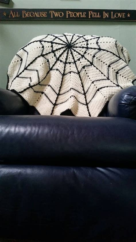 Spider Web Blanket Crochet Pattern Halloween Blanket Crochet Etsy