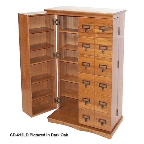 Librarians Mission Style Cddvd Media Storage Cabinet Oak