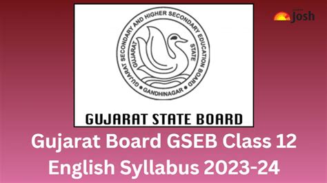 Gujarat Board Class 12 English Syllabus 2024 GSEB HSC Important Topics