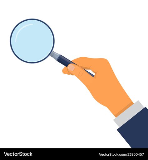 Hand Holding A Magnifying Glass Royalty Free Vector Image