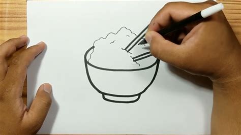 How To Draw RICE ON BOWL EASY YouTube