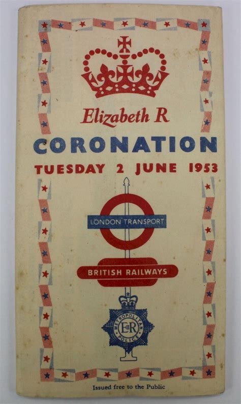 Lot London Transportation Map For The Coronation Of QEII Tuesday 2