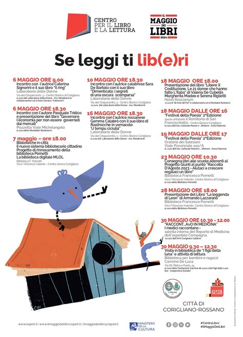 Corigliano Rossano Torna Il Maggio Dei Libri Dodici Appuntamenti