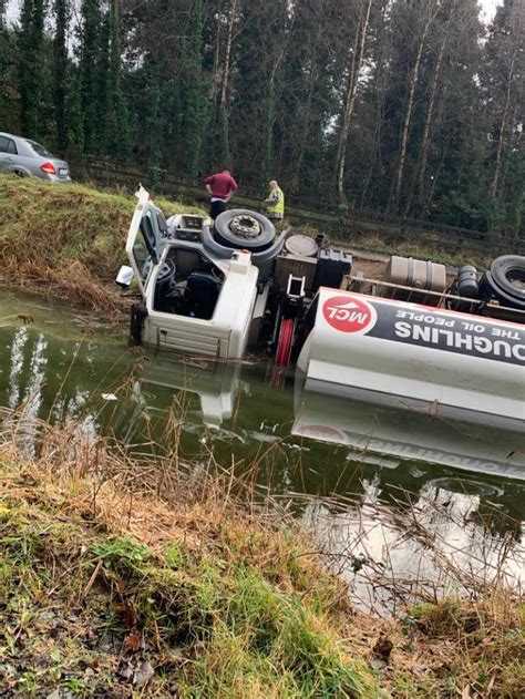 Freak Accident Drivers Lucky Escape As Tanker Topples Into Kildare