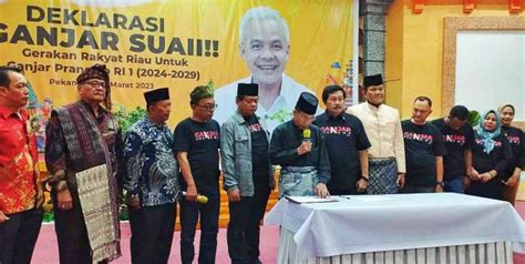 Goriau Deklarasikan Ganjar Suai Gerakan Rakyat Riau Ini Dukung