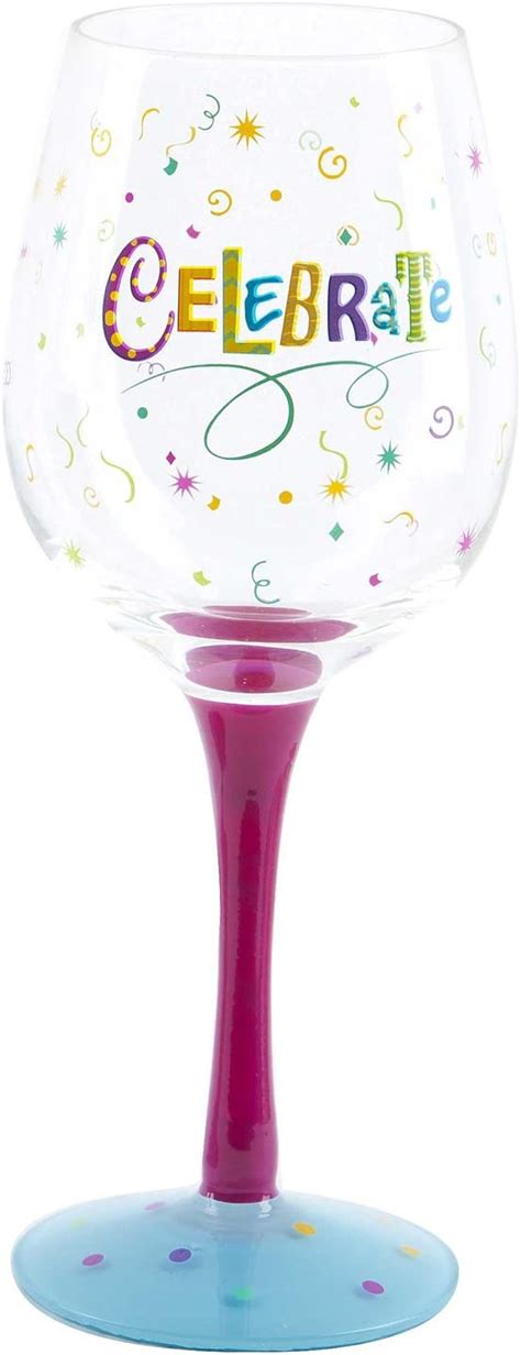 Ganz Color Pop Wine Glass Celebrate Wine Glasses