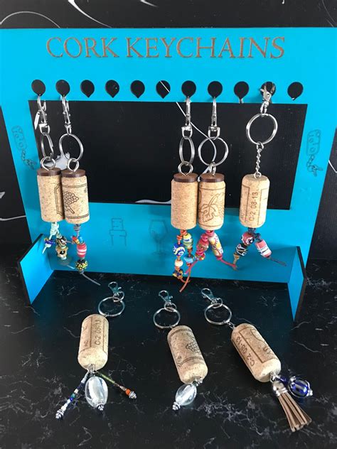 Wine Cork Keychains Etsy