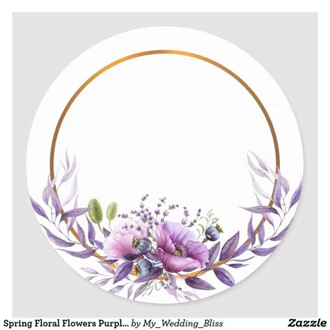 Crea desde cero tu Calcomanía Zazzle Flower circle Purple