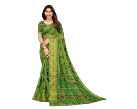 Kalamkari Prints Green Base 120 GSM Printed Daily Wear Pure Cotton