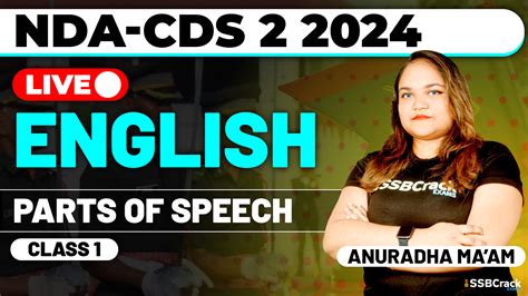 Nda Cds Exam English Parts Of Speech Class