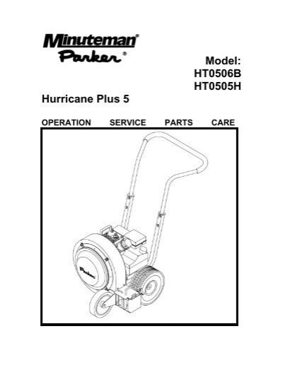 Model Ht B Ht H Hurricane Plus Parker Sweeper