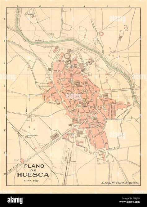 Huesca Plano Antiguo De La Cuidad Antica Cittàcity Plan Martin