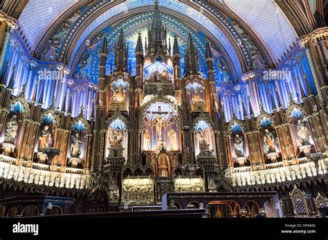 Front Altar Notre Dame Basilica Montreal Quebec Canada A Gothic