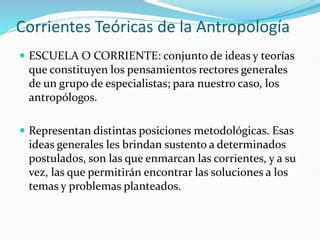 Corrientes Te Ricas De La Antropolog A Pptx