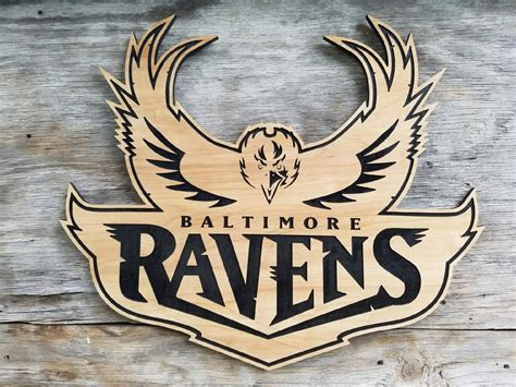 Baltimore Ravens Wooden Football Sign