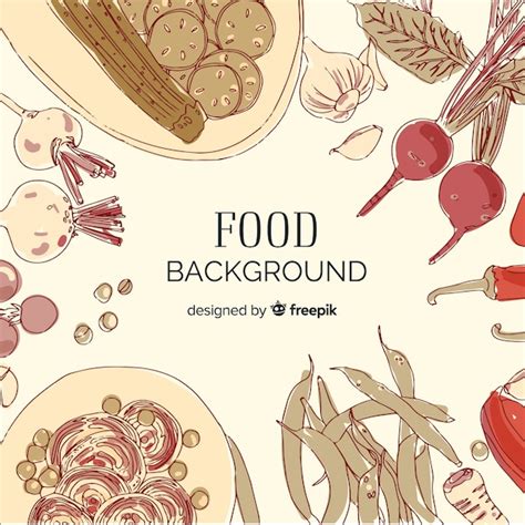 Free Vector Hand Drawn Food Background