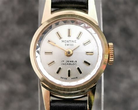 1970s Montine Watch Swiss Made 17 Jewels Round Dial Gem