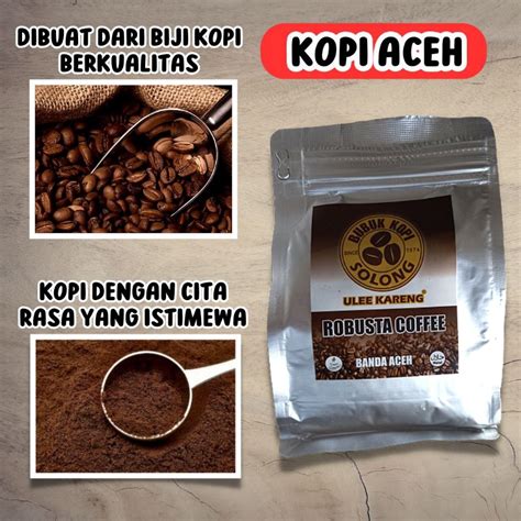 Jual Kopi Solong Ulee Kareng Aceh Robusta Kemasan Foil Gr