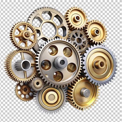 Detailed Mechanical Gear And Cogs Premium AI Generated PSD