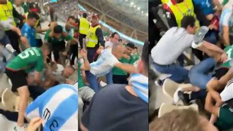 Video Hinchas De Argentina Y M Xico Se Agarraron A Trompadas Tras El