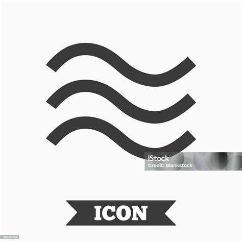 Ikon Tanda Gelombang Air Simbol Banjir Ilustrasi Stok Unduh Gambar