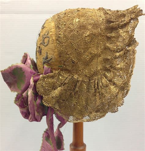 Silkdamask A Glimmer Of Gold A 19th Century Bonnet