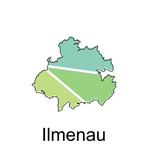 Map of Ilmenau modern outline, map of German country colorful vector ...