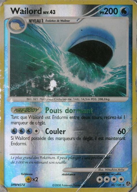 Wailord Reverse carte Pokémon 30 106 Duels au sommet