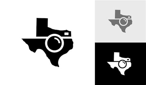 Carte Du Texas Avec Cr Ation De Logo D Appareil Photo Vecteur Premium