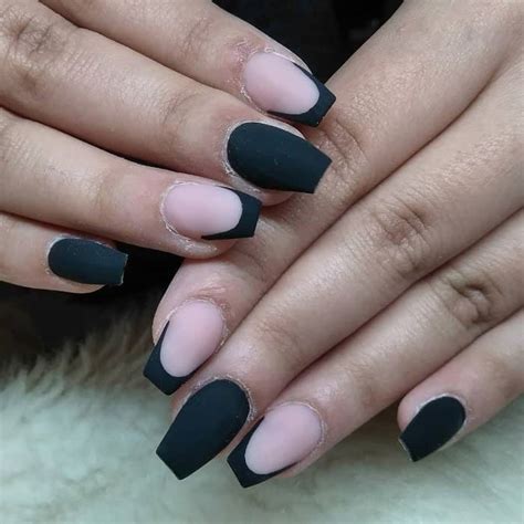 22 Best Matte Black Coffin Nails for 2024 – NailDesignCode