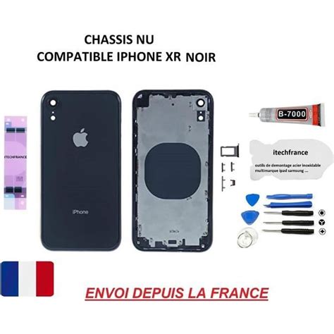 Ch Ssis Arri Re Nu Compatible Iphone Xr Noir Vitre Arri Re Qualit