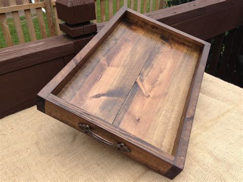 Wooden Tray Rustic Wooden Tray Wooden Ottoman Tray Ottoman Etsy