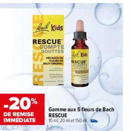 Promo Gamme Aux 5 Fleurs De Bach Rescue Chez Carrefour Parapharmacie