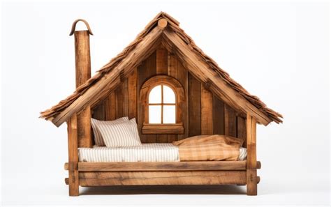 Premium Photo Cottage Wooden Bed