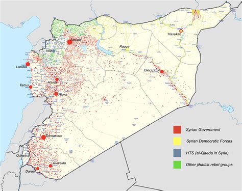 Population And Settlement Map Of Syria And Who Controls Each One