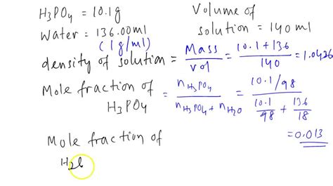 Solved A Solution Of Phosphoric Acid Was Made By Dissolving G Of