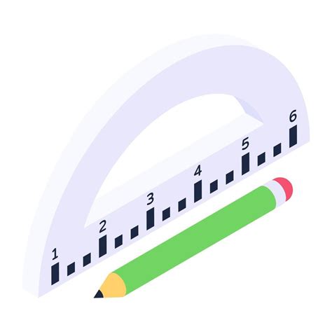 Isometric vector of pencil ruler, drawing tools 6429928 Vector Art at Vecteezy