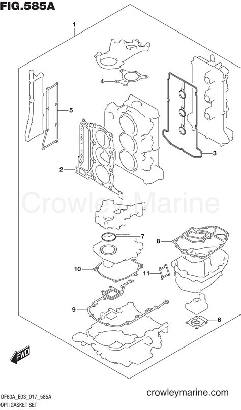 Opt Gasket Set Serial Range Four Stroke Outboard Df A