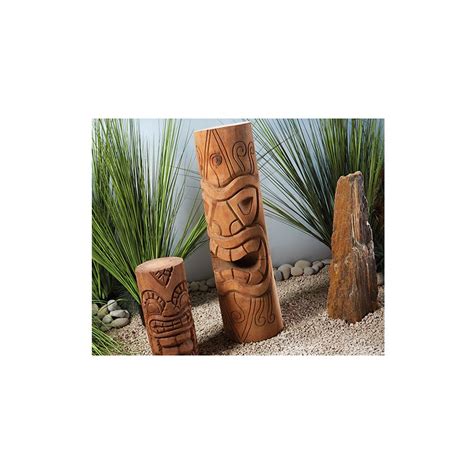 Statue Tiki mauri 100 cm Totem tiki pour déco extérieure Jardinex