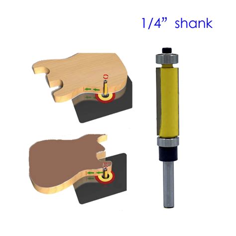 1Pc 1 4 Shank Template Trim Router Bit With 2 Long Routing Cutters