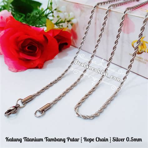 Jual 45 60cm Tambang Putar Rope Chain Rantai Kalung Titanium